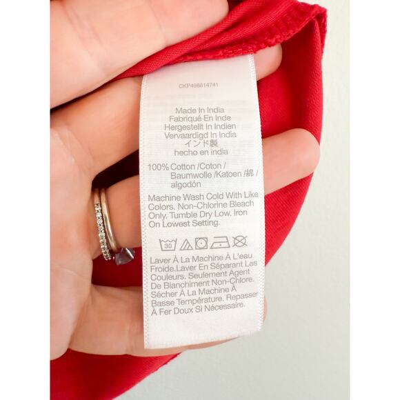 Madewell | NWOT Cotton Perfect Crewneck Tee in Ruby Red | Sz M - Picture 5 of 7